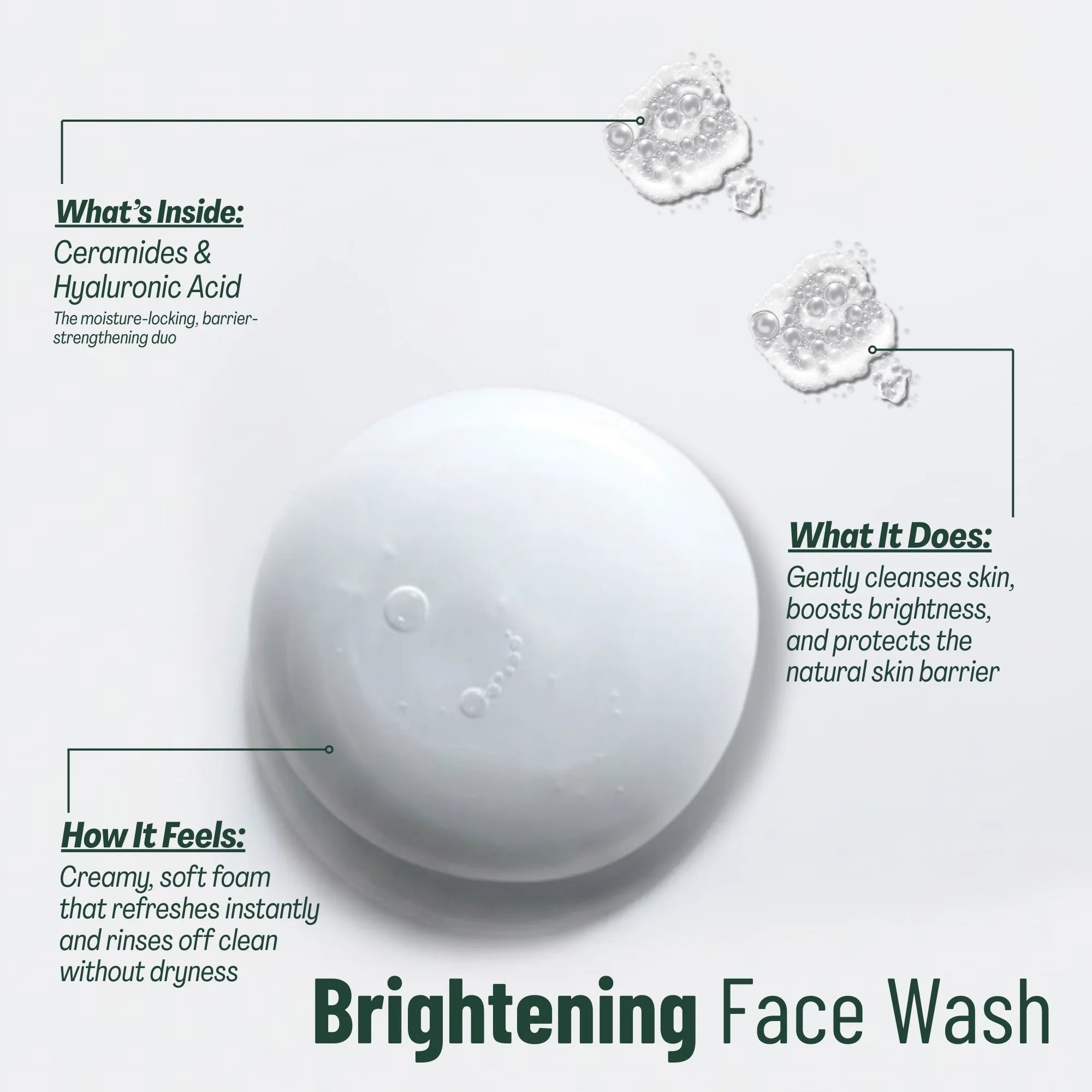 Brightening Face Wash with Ceramides & Hyaluronic Acid - 120ml