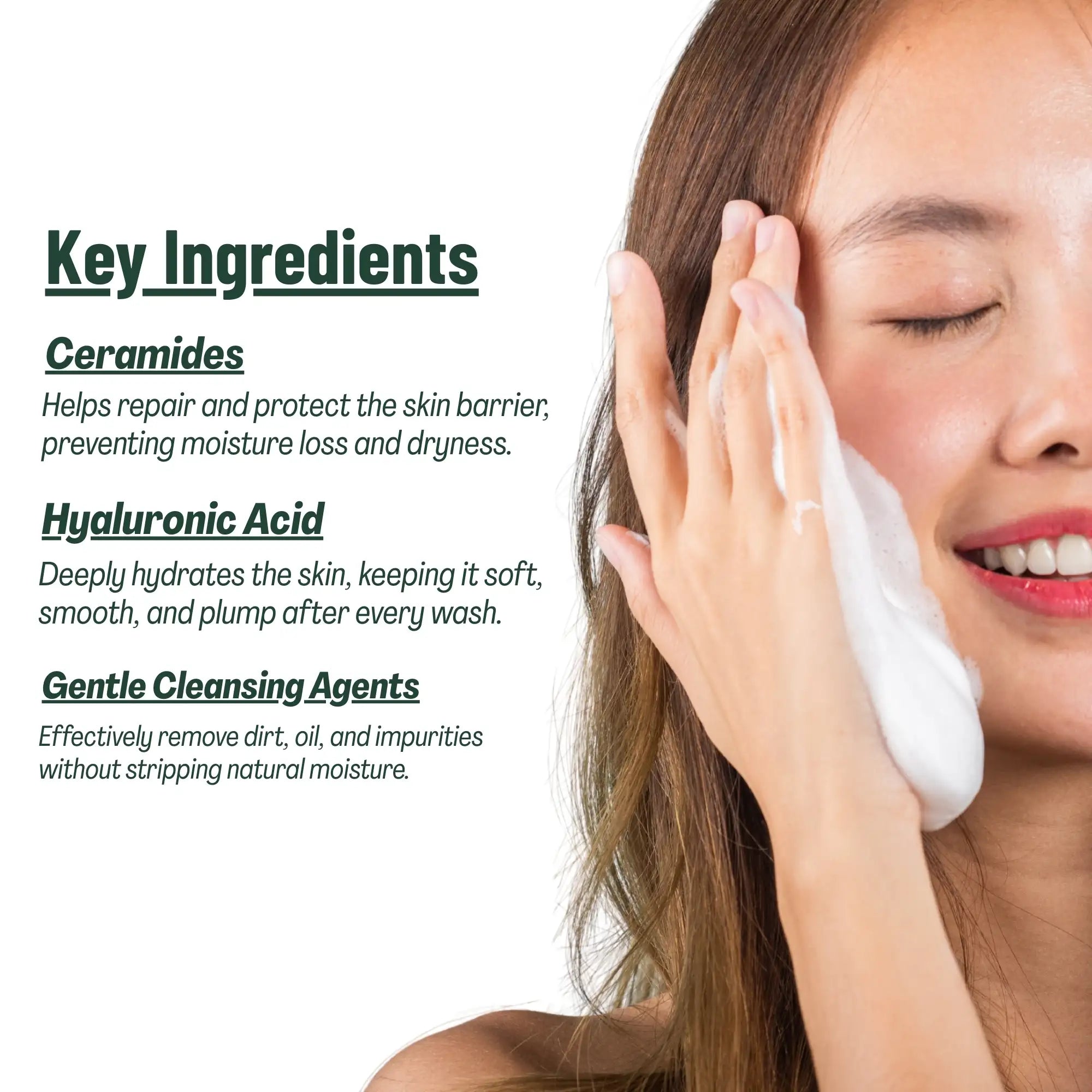 Brightening Face Wash with Ceramides & Hyaluronic Acid - 120ml