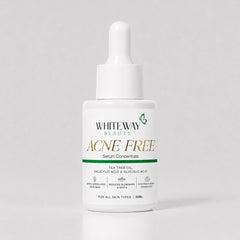 Whiteway Beauty Acne Free Serum for all skin types - 30ml bottle - Salicylic and Glycolic Acid serum for exfoliating dead skin and sebum control.